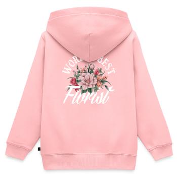 Florist Floristin - Kinder Premium Organic Zip Hoodie - Rosa - Hinten - AI Model Kid Female (0cm)