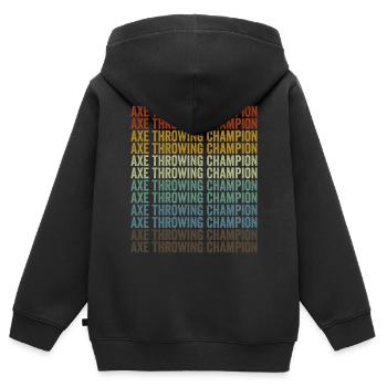 Maîtres du lancer de hache Lancer de hache Lancer de haches Lancer de haches - Sweat Premium à capuche zippé enfant bio - noir - Dos - AI Model Kid Male (0cm)