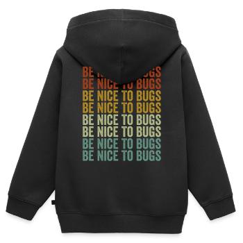 Soyez gentil avec les insectes Entomologiste Bugs Lover Bugs Colle - Sweat Premium à capuche zippé enfant bio - noir - Dos - AI Model Kid Male (0cm)