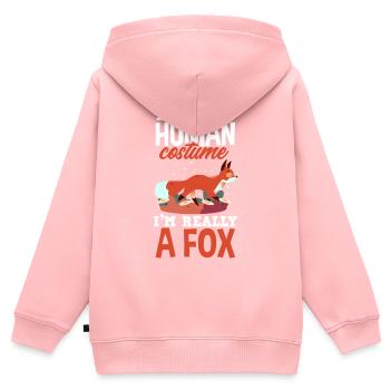 Fuchs - Kinder Premium Organic Zip Hoodie - Rosa - Hinten - AI Model Kid Female (0cm)