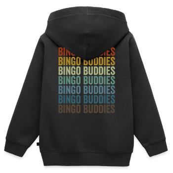 Copains de bingo Joueurs de bingo Copains de bingo - Sweat Premium à capuche zippé enfant bio - noir - Dos - AI Model Kid Male (0cm)
