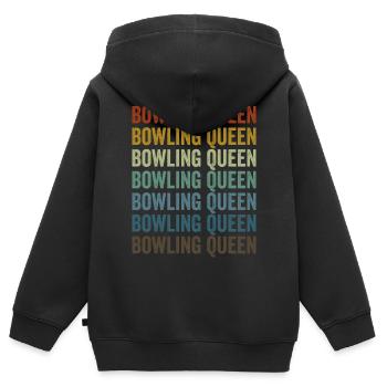 Bowling Queen Bowling Queen Bowling Team - Kinder Premium Organic Zip Hoodie - Schwarz - Hinten - AI Model Kid Male (0cm)
