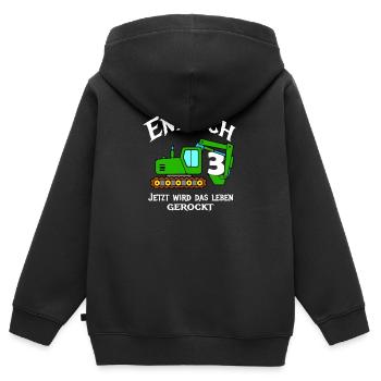 Bagger T-Shirt 3. Geburtstag 3 Jahre Jungen Shirt - Kinder Premium Organic Zip Hoodie - Schwarz - Hinten - AI Model Kid Male (0cm)