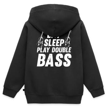 Eat Sleep Play Double Bass - Double Bassiste Double - Sweat Premium à capuche zippé enfant bio - noir - Dos - AI Model Kid Male (0cm)