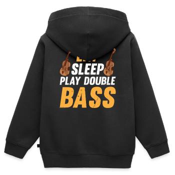 Eat Sleep Play Double Bass - Double Bass Double Ba - Sweat Premium à capuche zippé enfant bio - noir - Dos - AI Model Kid Male (0cm)