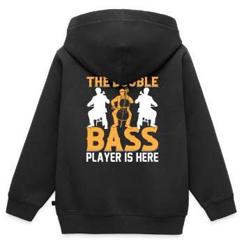 Double Bass Player - Relax The Double Bass Player - Kinder Premium Organic Zip Hoodie - Schwarz - Hinten - AI Model Kid Male (0cm)