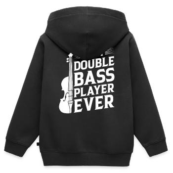 Double Bass Player - Best Double Bass Player Ever - Kinder Premium Organic Zip Hoodie - Schwarz - Hinten - AI Model Kid Male (0cm)