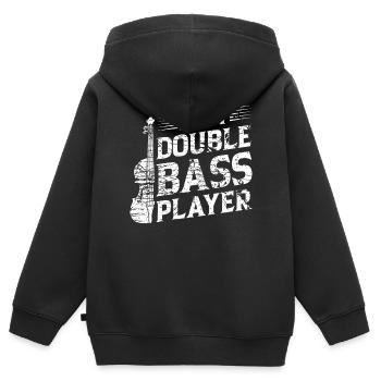 Best Double Bass Player - Contrabass Player Double - Kinder Premium Organic Zip Hoodie - Schwarz - Hinten - AI Model Kid Male (0cm)