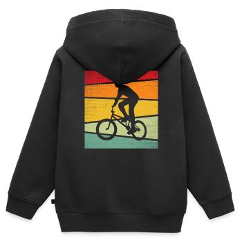 BMX Retro - Kinder Premium Organic Zip Hoodie - Schwarz - Hinten - AI Model Kid Male (0cm)