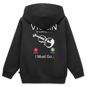 Violin Violinist Phone Display - Kinder Premium Organic Zip Hoodie - Schwarz - Hinten - AI Model Kid Male (0cm)