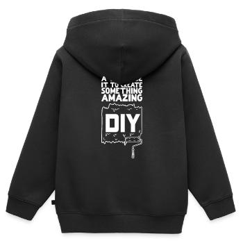 DIY The Brain Is A Tool - Kids Premium Organic Zip-up Hoodie - black - Back - AI Model Kid Male (0cm)