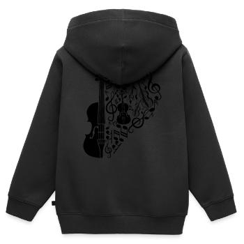 Double Bass Player - Double Bass Instrument - Kinder Premium Organic Zip Hoodie - Schwarz - Hinten - AI Model Kid Male (0cm)