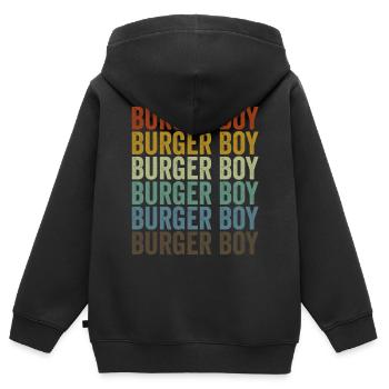 Burger Boy Fast Food Liebhaber Lustiger Burger Bur - Kinder Premium Organic Zip Hoodie - Schwarz - Hinten - AI Model Kid Male (0cm)