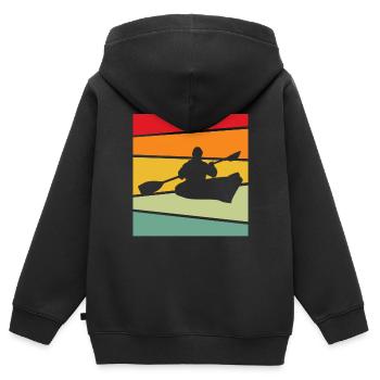 Kanusport Retro - Kinder Premium Organic Zip Hoodie - Schwarz - Hinten - AI Model Kid Male (0cm)