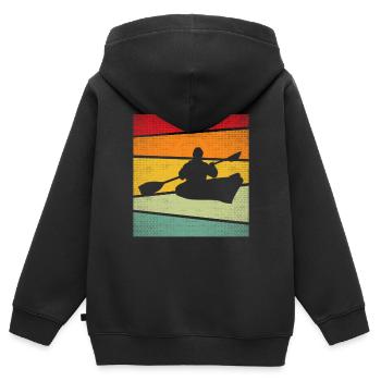 Kanusport Retro - Kinder Premium Organic Zip Hoodie - Schwarz - Hinten - AI Model Kid Male (0cm)