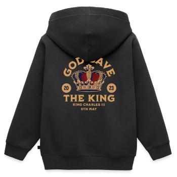 Krönung König Karl III. 2023 - Kinder Premium Organic Zip Hoodie - Schwarz - Hinten - AI Model Kid Male (0cm)