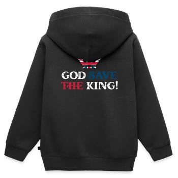 God Save The King Charles 2023 Krönung - Kinder Premium Organic Zip Hoodie - Schwarz - Hinten - AI Model Kid Male (0cm)