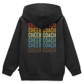 Cheer Coach Leopard - Kinder Premium Organic Zip Hoodie - Schwarz - Hinten - AI Model Kid Male (0cm)