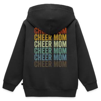 Cheer Mama - Kinder Premium Organic Zip Hoodie - Schwarz - Hinten - AI Model Kid Male (0cm)