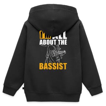 Bass Guitar I'm All About Guitarist Bass Player - Kinder Premium Organic Zip Hoodie - Schwarz - Hinten - AI Model Kid Male (0cm)