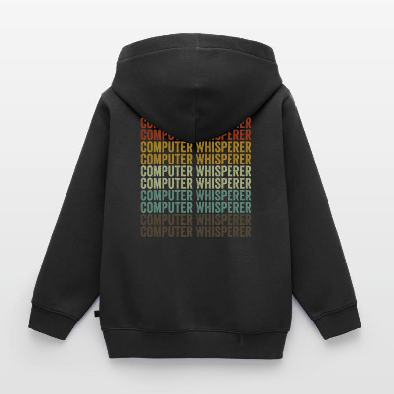 Computer Whisperer Computer Nerd IT Helpdesk Kids Premium Organic Zip-up Hoodie