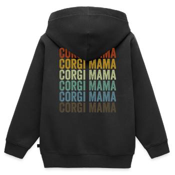 Corgi Mama Corgi Dog Lovers Mama Puppy Mama - Kids Premium Organic Zip-up Hoodie - black - Back - AI Model Kid Male (0cm)
