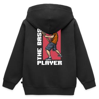 Bass Guitar The Bass Player Bassist Loves Guitar - Kinder Premium Organic Zip Hoodie - Schwarz - Hinten - AI Model Kid Male (0cm)