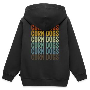 Corn Dogs Stick Hot Dogs Corn Hot Dogs - Sweat Premium à capuche zippé enfant bio - noir - Dos - AI Model Kid Male (0cm)