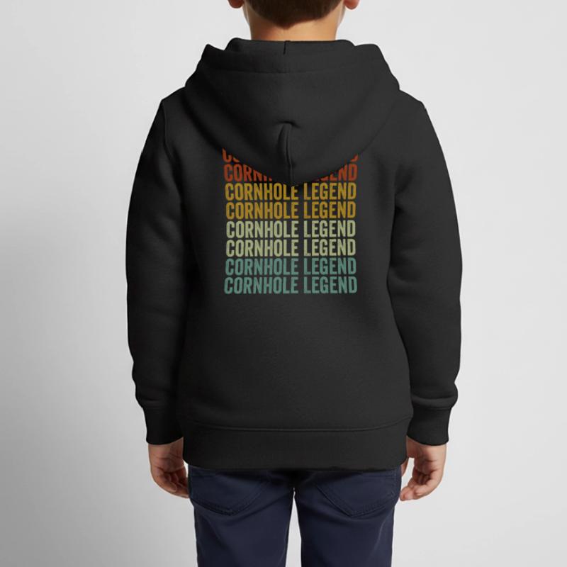 Cornhole Legend Cornhole Player Cornhole Master Sweat Premium à capuche zippé enfant bio