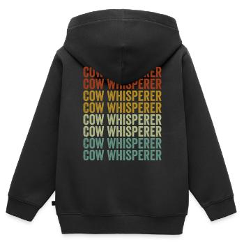 Cow Whisperer Cow Breeder & Rancher Funny Ranchers - Sweat Premium à capuche zippé enfant bio - noir - Dos - AI Model Kid Male (0cm)