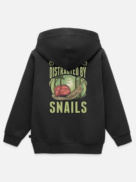 Easily distracted by Snails Schnecke - Kinder Premium Organic Zip Hoodie - 