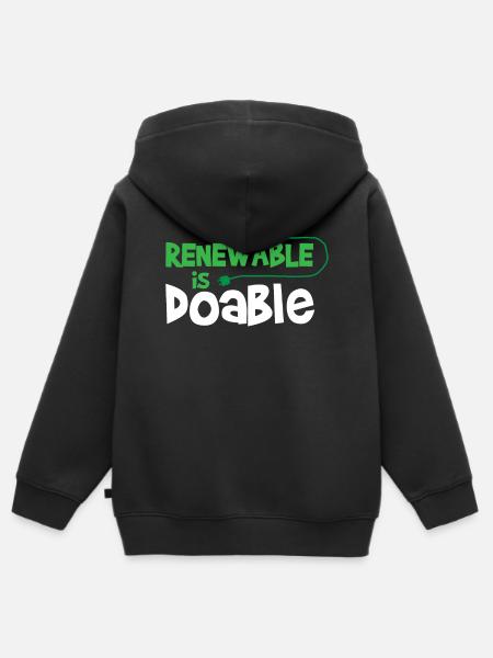 Hernieuwbare energie - Kinder Premium zip hoodie biologisch - zwart