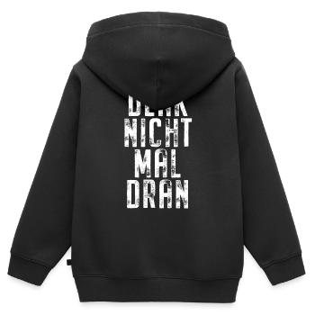 Denk Nicht Mal Dran Gegen Anmache Antisocial Nein - Kinder Premium Organic Zip Hoodie - Schwarz - Hinten - AI Model Kid Male (0cm)
