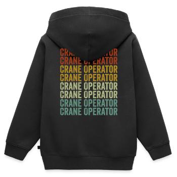 Crane operator Crane operator Usa Fla - Kids Premium Organic Zip-up Hoodie - black - Back - AI Model Kid Male (0cm)