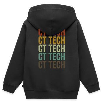 Ct Tech CT Tech Nukleare Strahlung Herzschlag Puls - Kinder Premium Organic Zip Hoodie - Schwarz - Hinten - AI Model Kid Male (0cm)