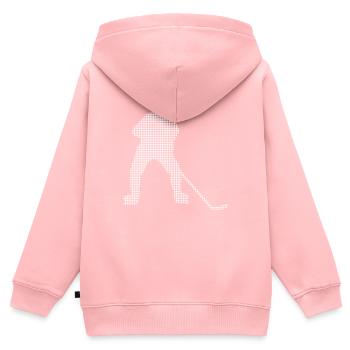 Eishockey - Kinder Premium Organic Zip Hoodie - Rosa - Hinten - AI Model Kid Female (0cm)