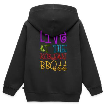 Koreanisches BBQ, Koreanisch - Kinder Premium Organic Zip Hoodie - Schwarz - Hinten - AI Model Kid Male (0cm)