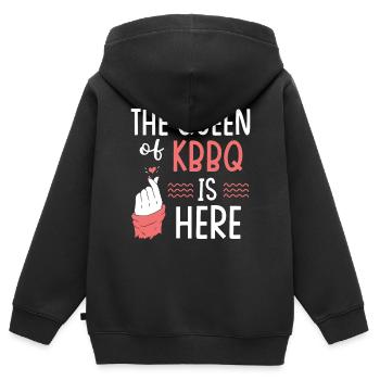 Koreanisches BBQ, Koreanisch - Kinder Premium Organic Zip Hoodie - Schwarz - Hinten - AI Model Kid Male (0cm)