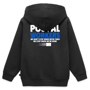 Postarbeiter, Post Mann - Kinder Premium Organic Zip Hoodie - Schwarz - Hinten - AI Model Kid Male (0cm)