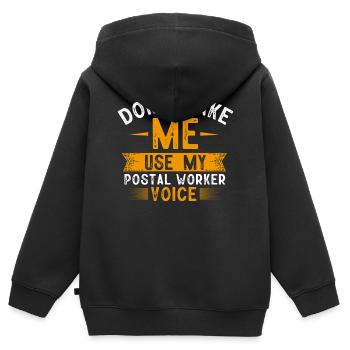 Postarbeiter, Post Mann - Kinder Premium Organic Zip Hoodie - Schwarz - Hinten - AI Model Kid Male (0cm)
