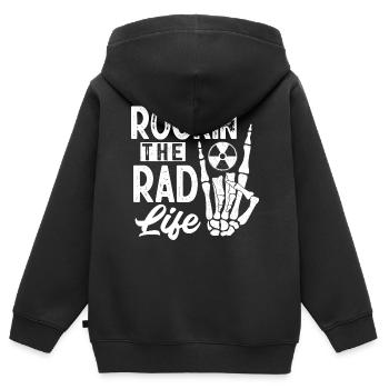 Technologie RAD, radiologue - Sweat Premium à capuche zippé enfant bio - noir - Dos - AI Model Kid Male (0cm)