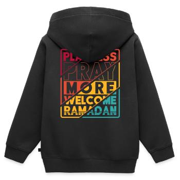 Ramadan, cadeaux du Ramadan, fêtes musulmanes - Sweat Premium à capuche zippé enfant bio - noir - Dos - AI Model Kid Male (0cm)
