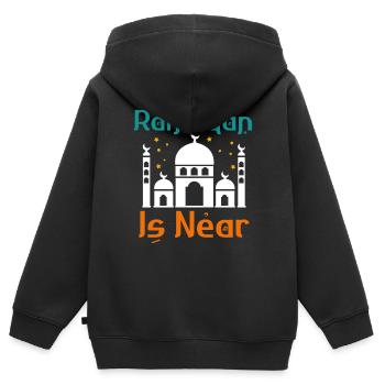 Ramadan, cadeaux du Ramadan, fêtes musulmanes - Sweat Premium à capuche zippé enfant bio - noir - Dos - AI Model Kid Male (0cm)