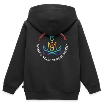 Reiki - Kinder Premium Organic Zip Hoodie - Schwarz - Hinten - AI Model Kid Male (0cm)