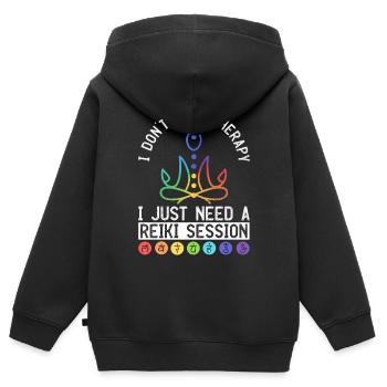 Ganzheitlicher Reiki Und Chakra - Kinder Premium Organic Zip Hoodie - Schwarz - Hinten - AI Model Kid Male (0cm)