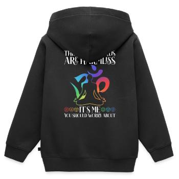 Reiki Spiritueller - Kinder Premium Organic Zip Hoodie - Schwarz - Hinten - AI Model Kid Male (0cm)