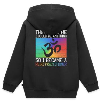 Reiki Energie Reiki Meister - Kinder Premium Organic Zip Hoodie - Schwarz - Hinten - AI Model Kid Male (0cm)