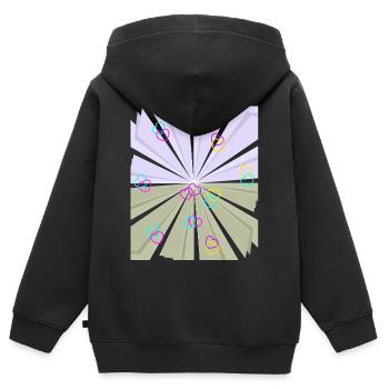 Herz Herzen Glückwunsch Gratulieren Geburtstag - Kinder Premium Organic Zip Hoodie - Schwarz - Hinten - AI Model Kid Male (0cm)