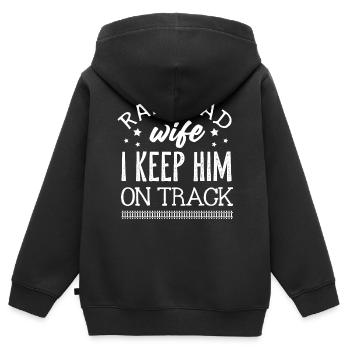 Eisenbahn, Lokomotive - Kinder Premium Organic Zip Hoodie - Schwarz - Hinten - AI Model Kid Male (0cm)