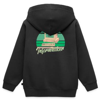 Computer Science Computer Programmer Father Dad - Kids Premium Organic Zip-up Hoodie - black - Back - AI Model Kid Male (0cm)